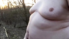 Chubby Masturbates In The Woods