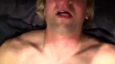 Fucking the twink's mouth and cumming on his face
