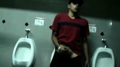 Bigcockflasher Wanking In Public Restroom