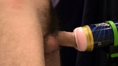 Fucking fleshlight hard uncut cock shaved balls cock