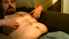 Chubby bear cumming