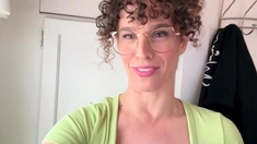 Cute curly brunette solo webcam masturbation