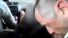 Old-Young Blowjob in a Taxi