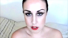 Cute curly brunette solo webcam masturbation