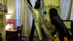 Amateur fetish BDSM action with redhead