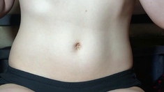 Amateur young teen solo masturbation on her livingroom