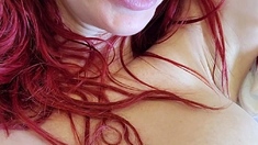 Great Big Boobs On Masturbating Redhead