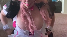 Amateur blondie solo anal masturbation