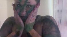 Big boobs milf masturbates with her dildo