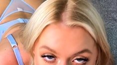 Blonde sucking blowjob in POV