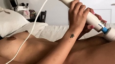 Close up amateur beauty uses her toy to masturbates