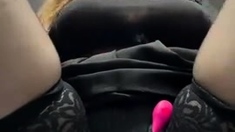 Blonde tight pussy babe solo toy fun in glamour masturbation