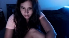 Cute curly brunette solo webcam masturbation