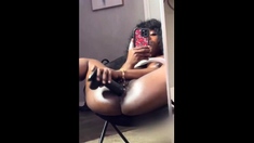 Sexy hottie Anetta Keys enjoys a solo toy masturbation