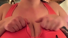 Big boobs milf masturbates with her dildo