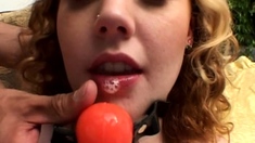 Busty amateur girlfriend blowjob with cumshot
