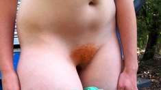 Amateur Redhead Fully Nude On Bed And Masturbating