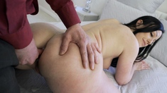 Hardcore anal penetration for a teen brunette