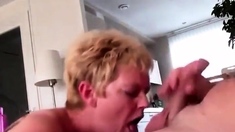 One-armed European Lady Blows Her Husband