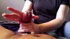 Amateur POV Handjob Ends in Cumshot