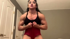 Brunette solo darling masturbating at home