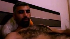 Hairy Horny Daddy Strokes His Big Cock