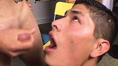 He Jerks His Own Prick To Orgasm While His Anal Hole Is Being Drilled Deep