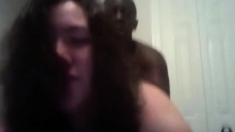 Interracial sex with brunette MILF