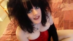 Busty emo punk girl sucks till he cums