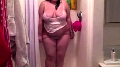 Sexy BBW Stripping in the shower - CassianoBR