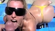 Milf Take A Facial On The Beach