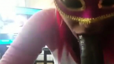 Masked Ebony Chick Swallow After Blowjob