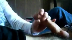 Handjob While Watching Tv