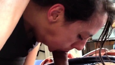 Reluctant Nerdy Slut Gags On My Cock